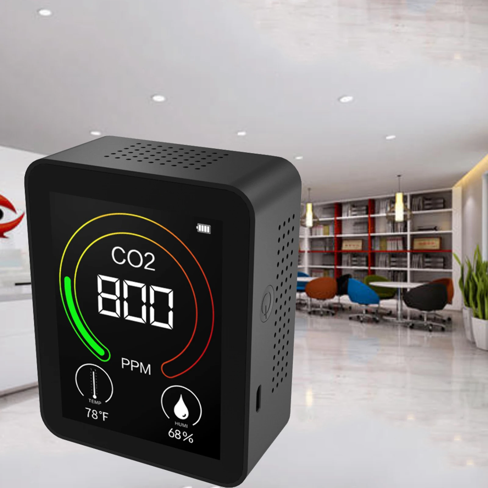 Indoor CO2 Measure for Home Offices Temperature and Humidity Real Time Display, Carbon Dioxide Detector