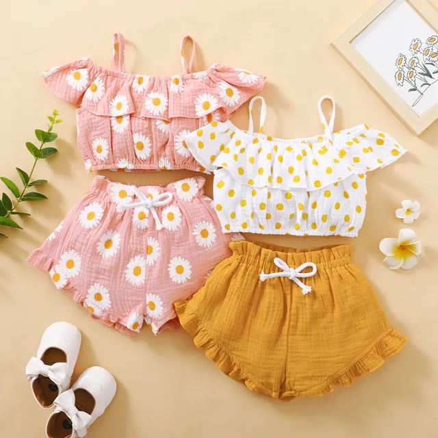 Toddler Newborn Baby Girls Summer Clothes Sets Checkerboard Floral Print  Sleeveless Bodysuits Ruffles Shorts Soft Casual Outfits - AliExpress
