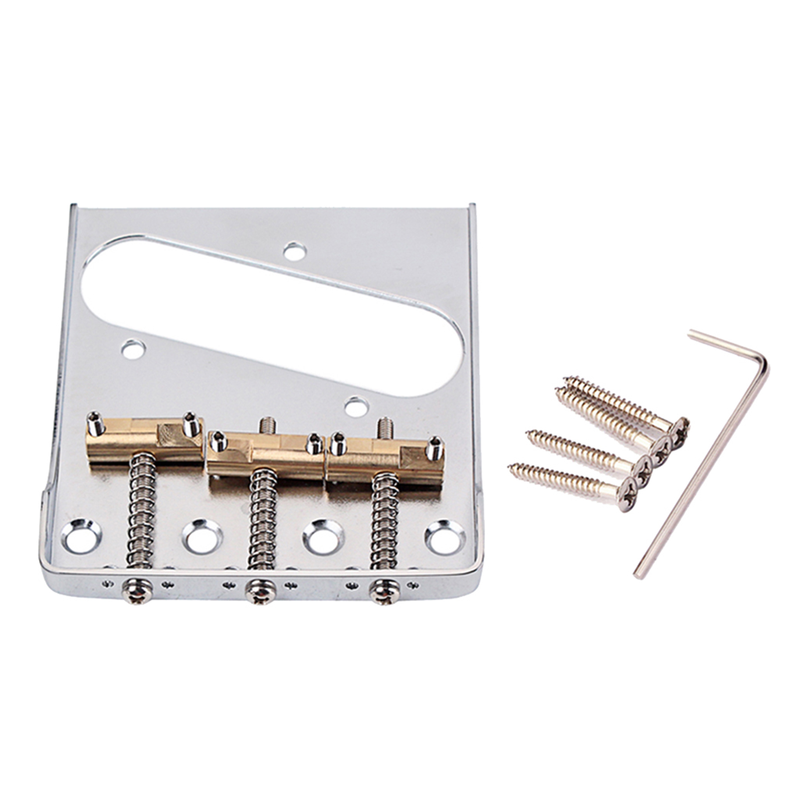 Compensated 3-Saddle Bridge for TL-Style Guitar, Chrome for Electric Guitar Parts