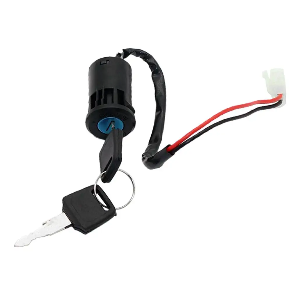 2 Wires Ignition Switch with 2 Keys On-Off Lock for Electrical Scooter, ATV, Pocket Bikes
