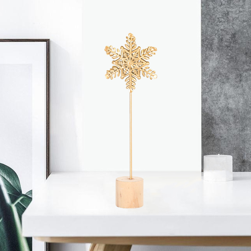Snowflake Leaf Decorative Sculptures Ornaments Figurines Tabletop Metal Statues Present Office Desktop Bedroom Decor