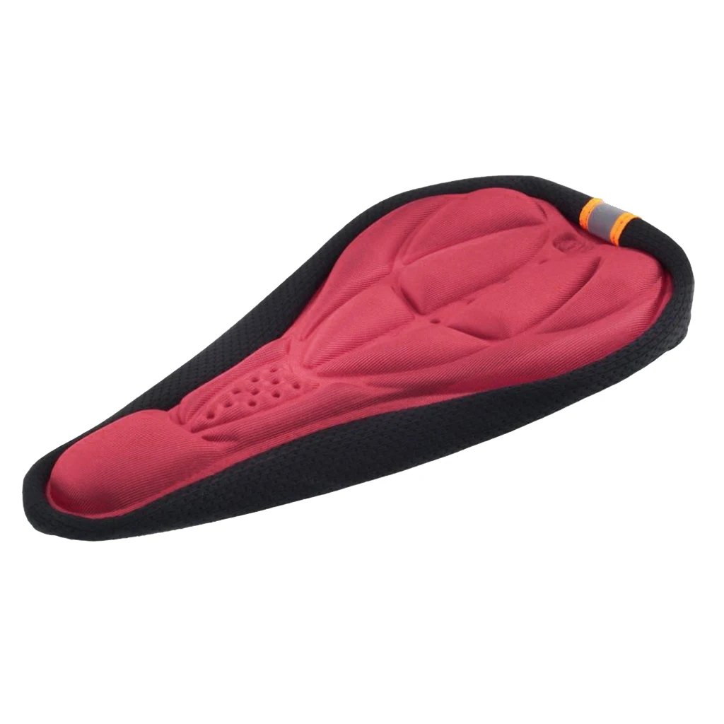 Bike Bicycle 3D Silicone Saddle Seat Pad Ultra Soft Thickened Gel Cycling Bike Seat Cover Cushion Red