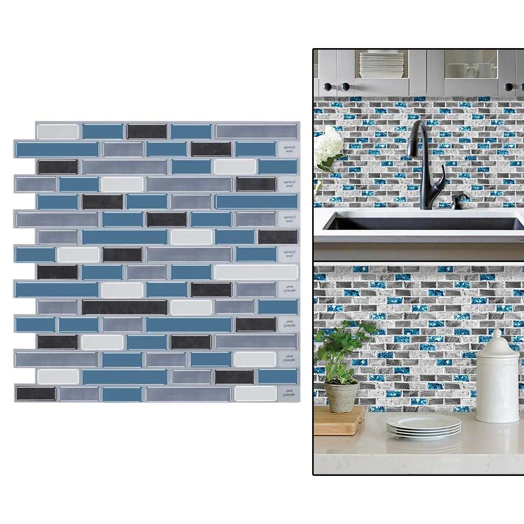 Marble Texture Tile Backsplash Oil-proof for Kitchen DIY Decorative Tiles