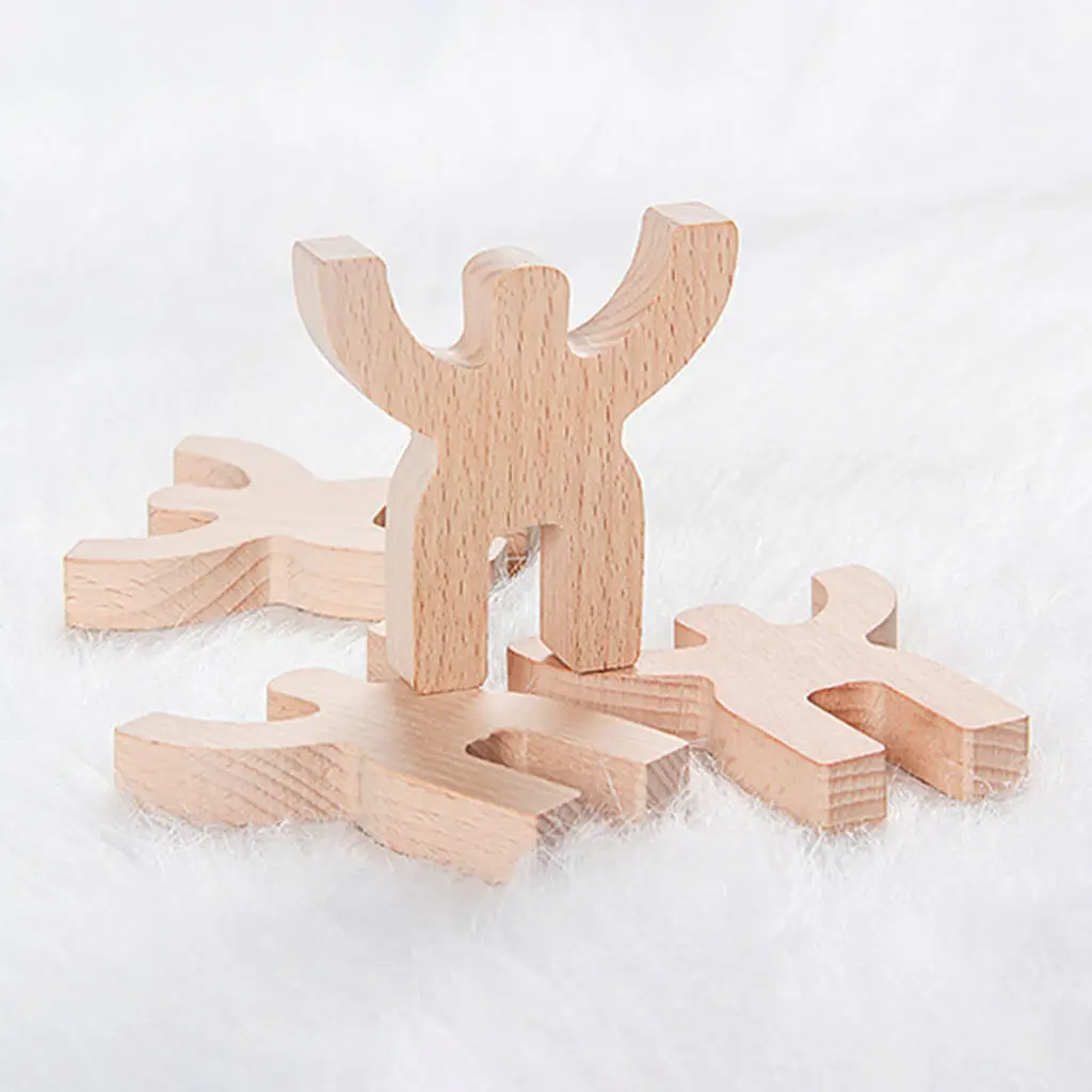 Balance Stacking Blocks Open-Ended Play Creativity Not Scratch Wooden Shape Puzzle Toys for Developing Problem Solving Ability