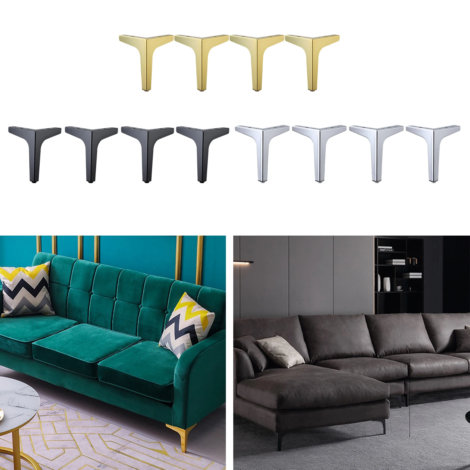 4 x Iron Metal Furniture Leg / Feet Metal Sofa feet Chair Cabinet stool table