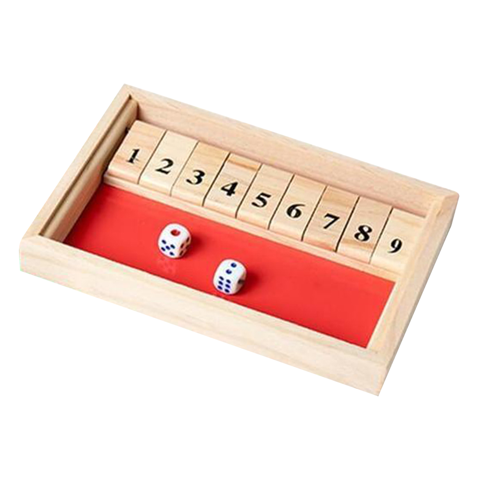 1-2 Player Shut The Box Wooden Table Board Game Classic Dice Number Puzzle Table Game Toy for Bar Club Friends Drinking Game