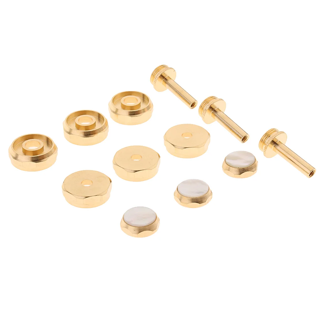 1 Set Golden Metal Connecting Rods Piston Buttons Caps for Trumpet Replacement Parts Accessories