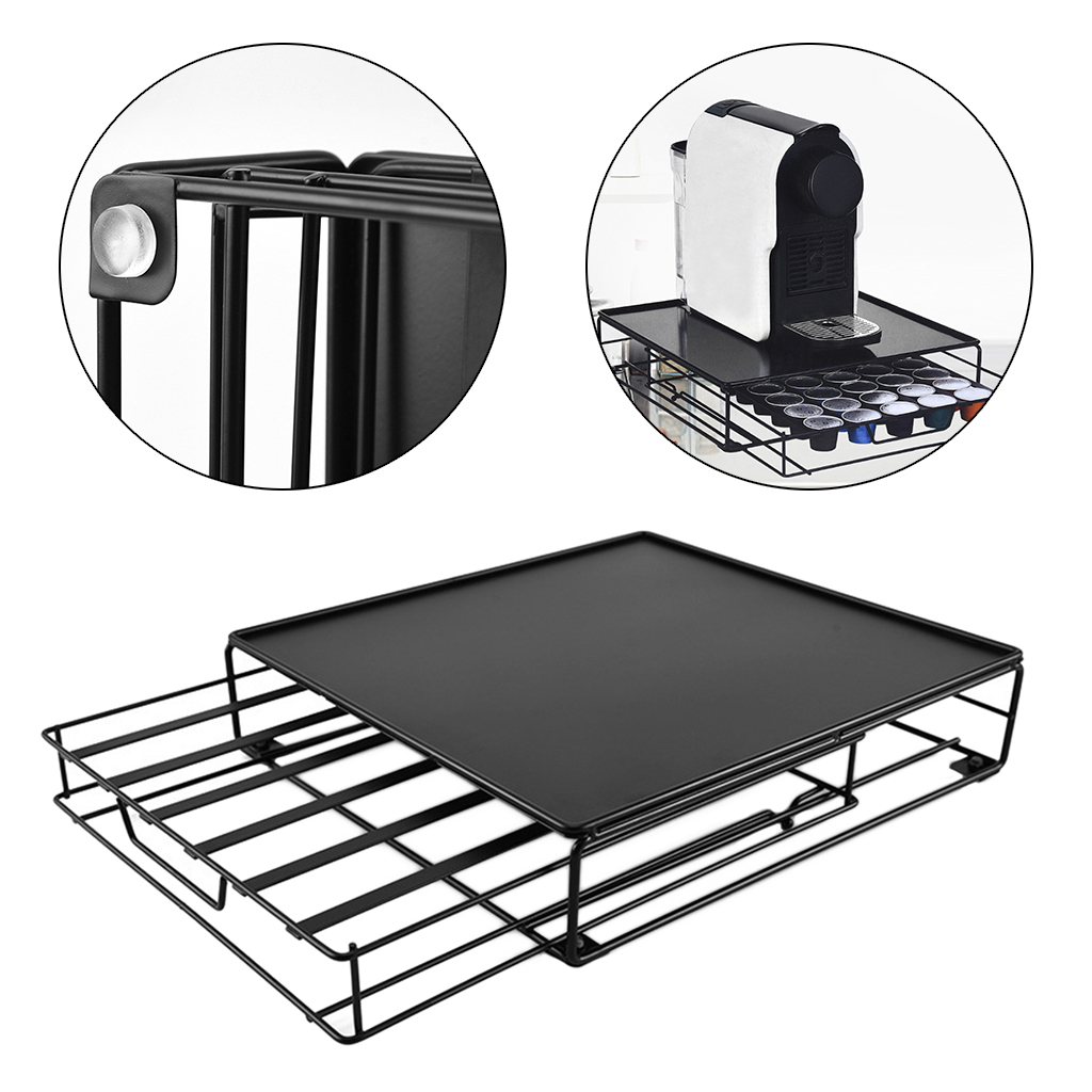Iron Coffee Pod Drawer Holder Keeper Kitchen Basket Organizer Kitchen Counter Organizer for Kitchen Bar Hotel