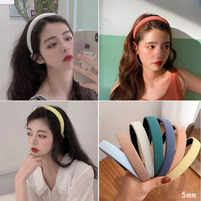 head scarves for women Korean Ins Headband Soild Color Sponge Hairbands for Women Girl Hair Band Female Handmade Head Hoop Headdress Hair Accessories types of hair clips