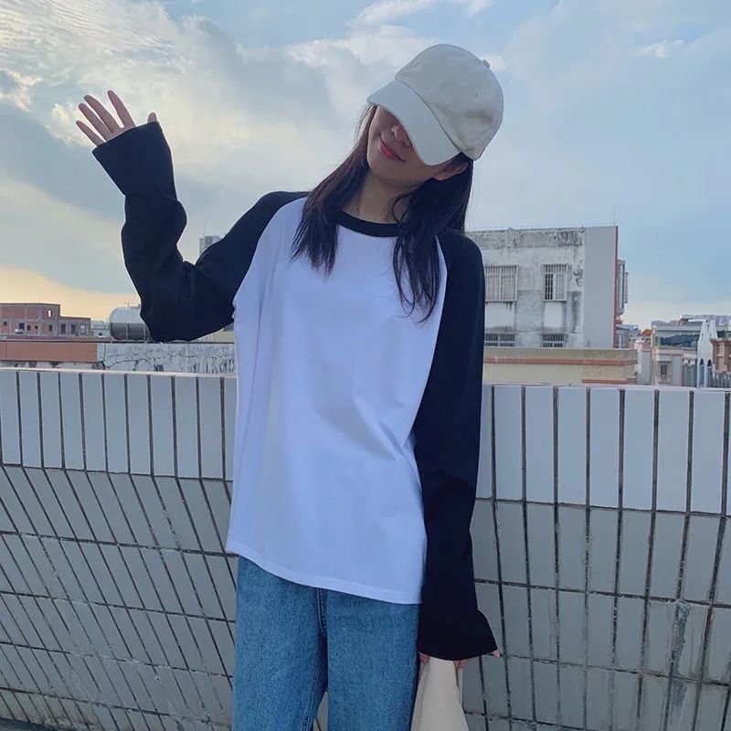 básico Loose Tees, Tops Cozy, All-Match Ulzzang