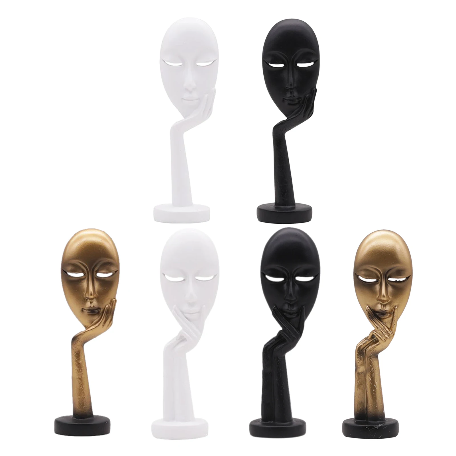 Creative and Abstract Man Figures,Hand Sculptures & Face Statues,The Thinking Man Figurine 