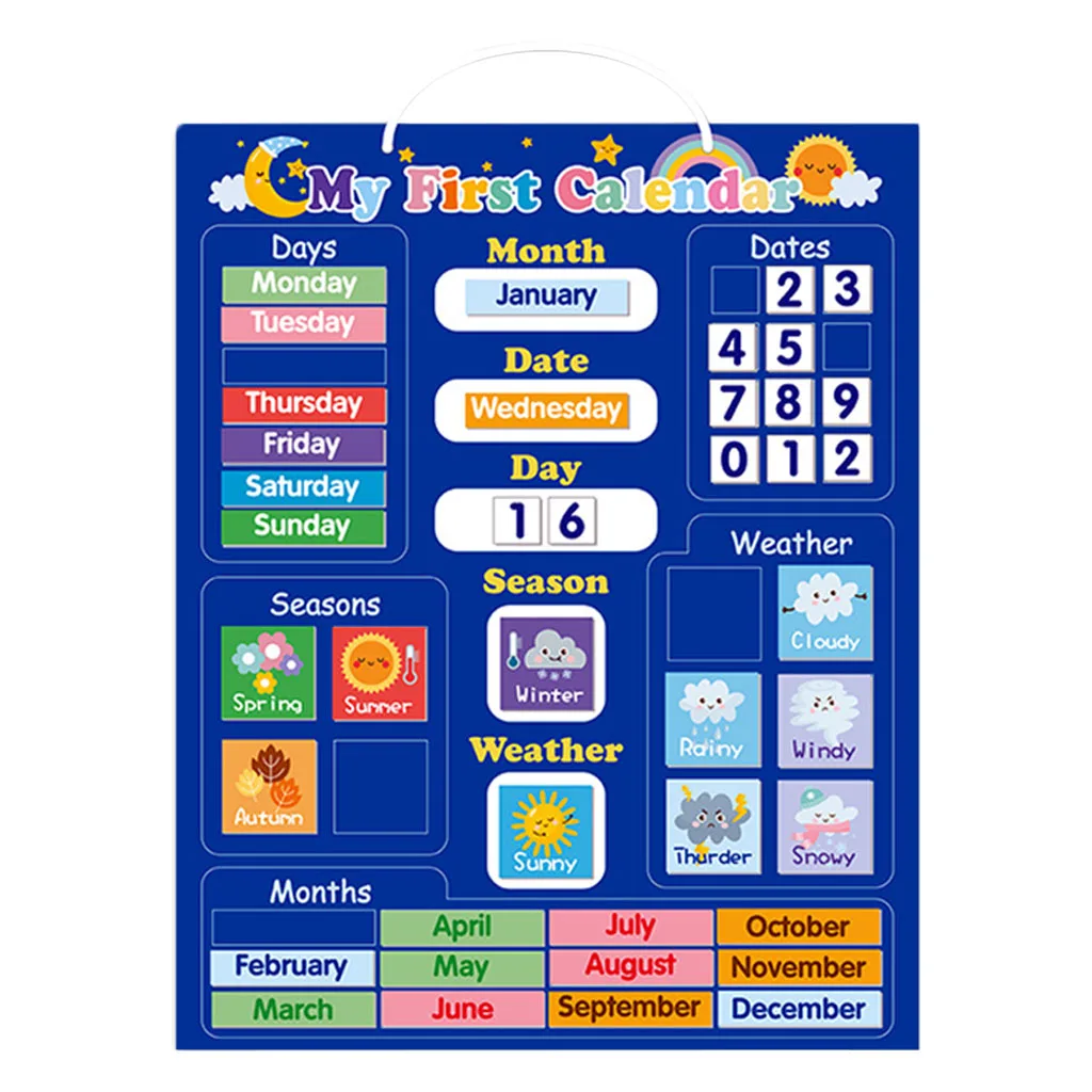 Circle Time Center Classroom Pocket Chart School Calendar and Weather Pocket Chart Gifts for Boys Girls