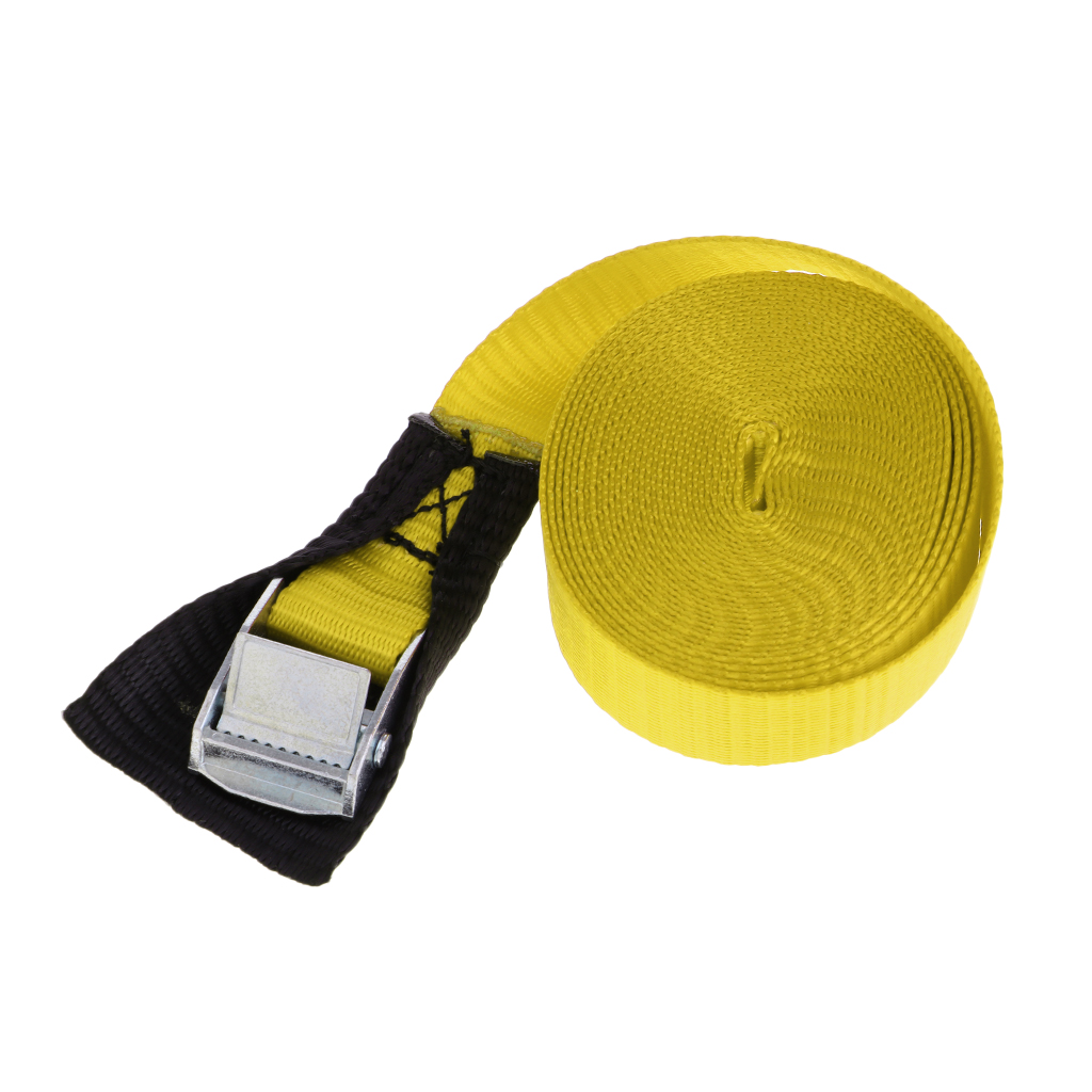 Heavy Duty Polyester Tie Down Strap with Metal Cam Buckle for Kayak Canoe Boat Surfboard Trailers - Choose Size & Color