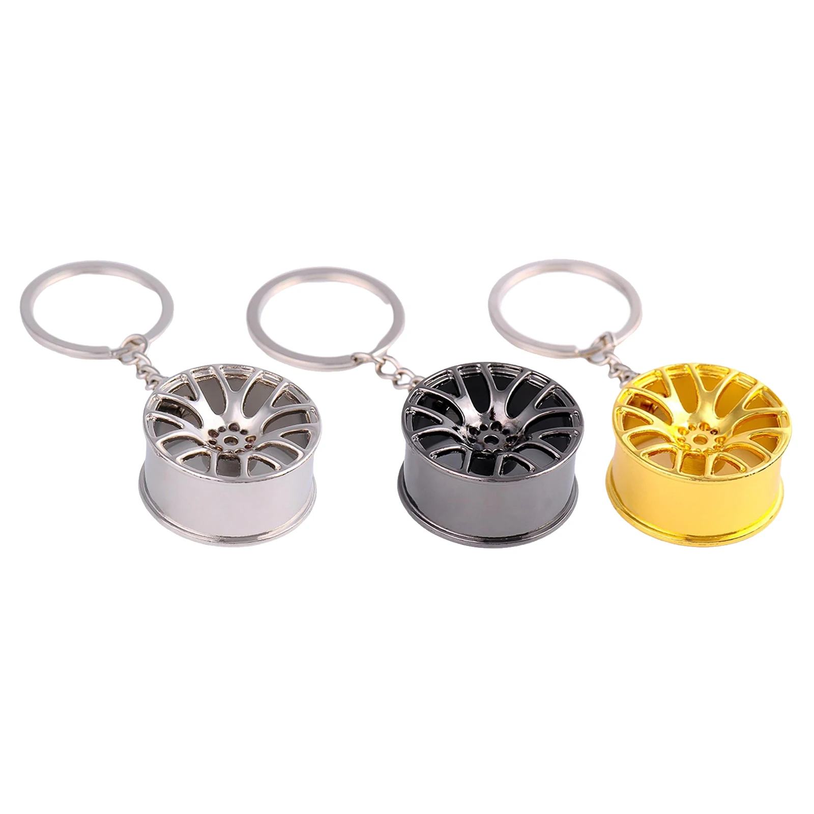 Fashion Creative Metal Wheel Rim Keychain Auto Car Handbag Bag Wheel Hubs Keyring Hanging Decor Ornament Gift