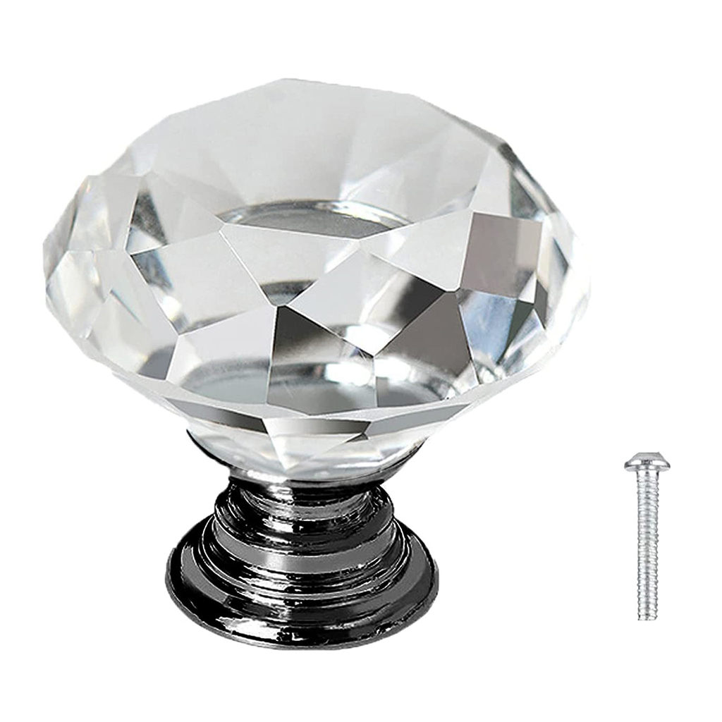 10 Pack Crystal Diamond Drawer Knobs 25mm Door Handles for Dresser Cabinets