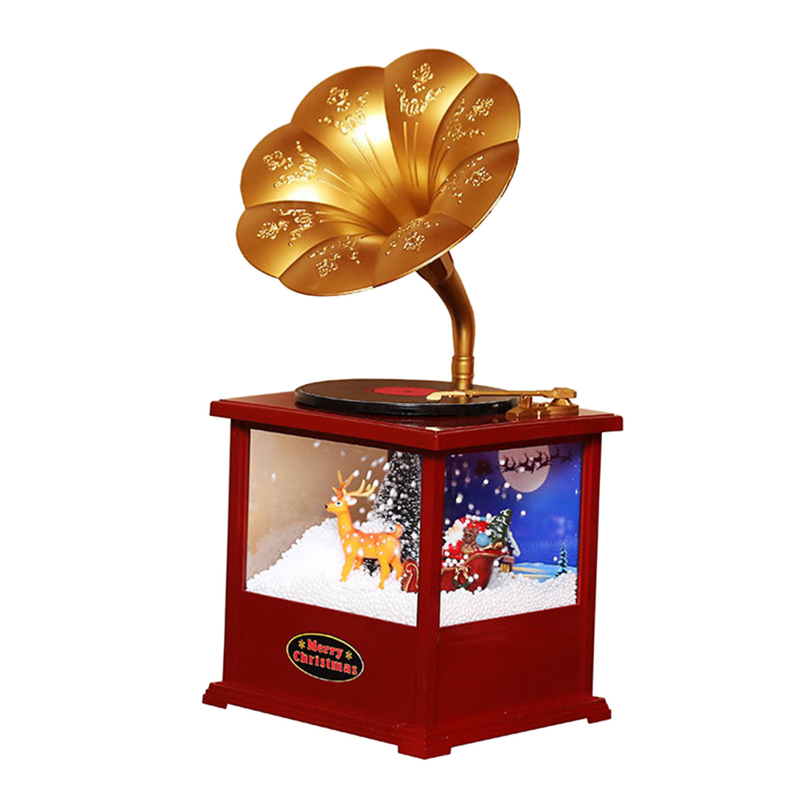 Miniature Phonograph Birthday Gifts Photography Props Crafts Music Box Stylish Look for Desktop Home Office Accessories