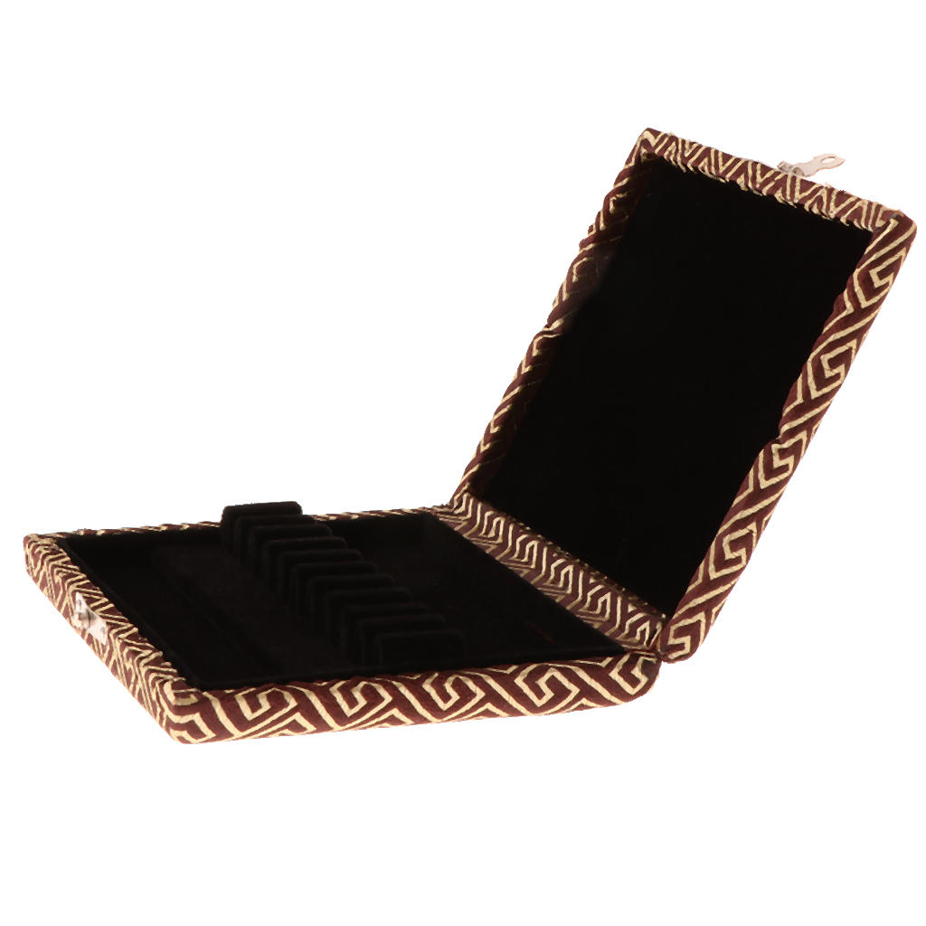 Oboe Reed Case Holder Box Internal Thicken Flannel for 10 Reeds Coffee