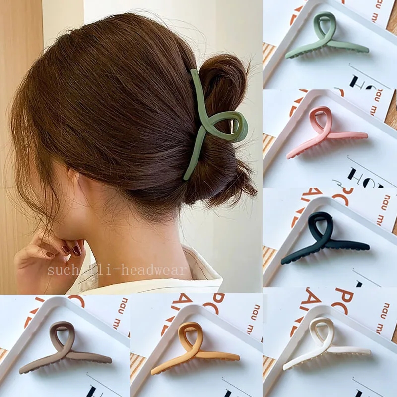 New Solid Hair Claw Clips for Women Cross Clear Acrylic Hairclip Girl Hairpin Crab Barrette Clamp Headwear Hair Accessories Gift korean hair clips