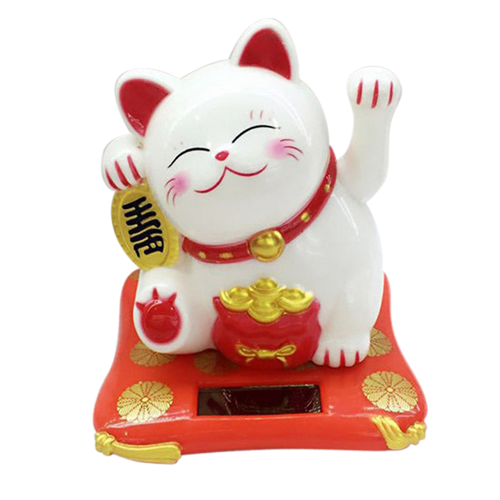 Swing Hand Figure Doll Toy, Maneki Neko Model Figures for Kids, Car Solar Ornament Home Decor