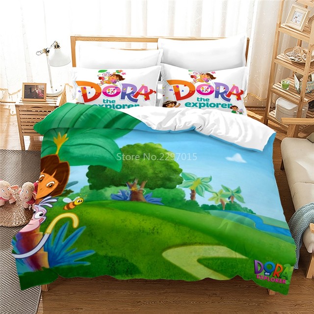 Edredones De Cama Comforter Sets DORA EXPLORER Bedding Set Single Twin Full  Queen King Size Kawaii