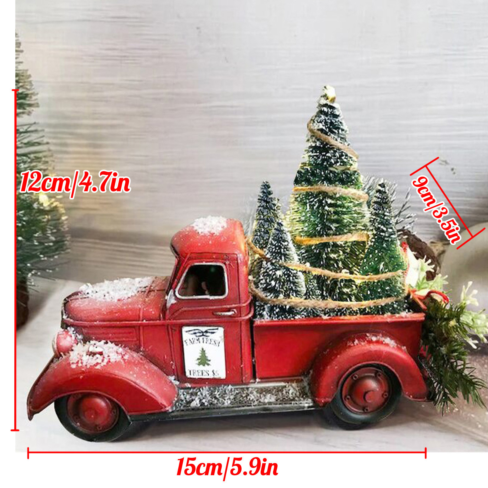 2022 Vintage Resin Classic Pickup Red Truck W/Tree Farms House Rustic Decor Christmas Adornos De Navidad Noel Home Decoration|Pendant & Drop Ornaments| - Aliexpress