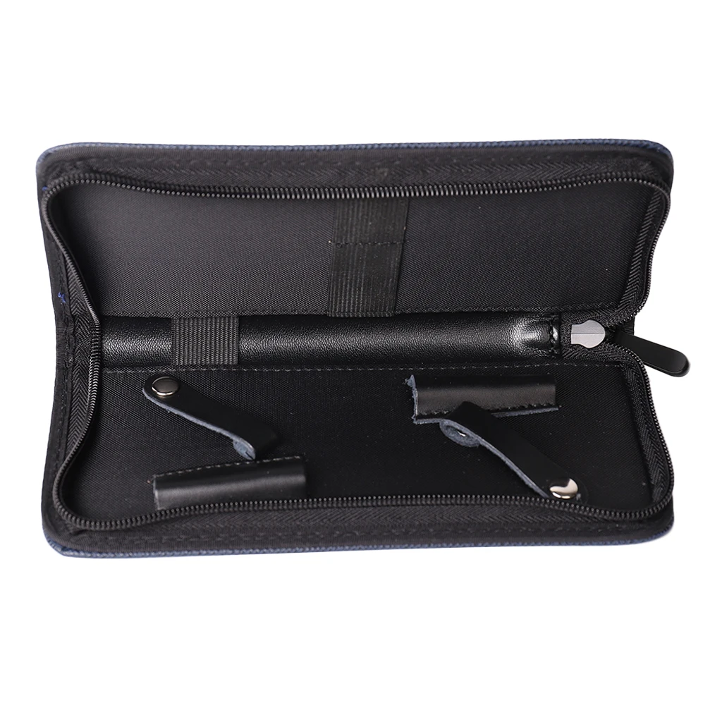 PU Leather Hair Scissors Case Bag Pouch Holder Scissors Storage Tool Black