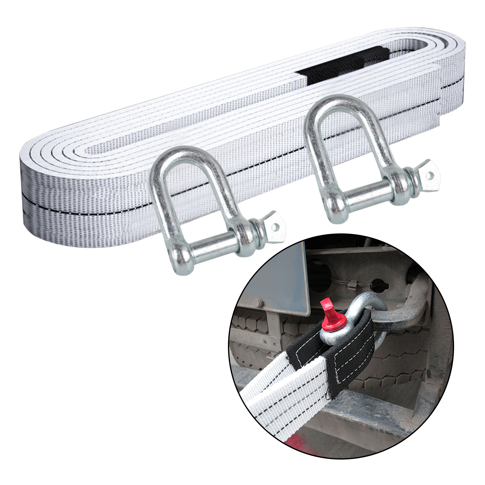 Durable High Strength Trailer Winch Strap (Up To 6 Ton) 5 Meters Towing Ropes with Hook for Car  Equipment