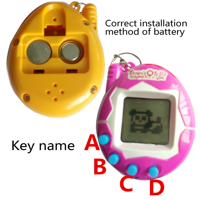 Electronic Digital Pet Game Machine, Handheld Virtual Pet Game with Keychain for Boys, Girls (Color Of The Button Is Random)