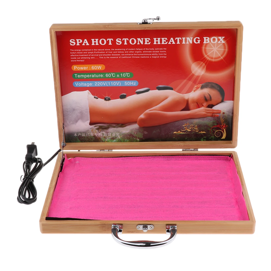 Electric Hot Stone Heater, SPA Massage Hot Stone Warmer Heating Bag for Body Relax, Holds 20 Pcs Rock Stones