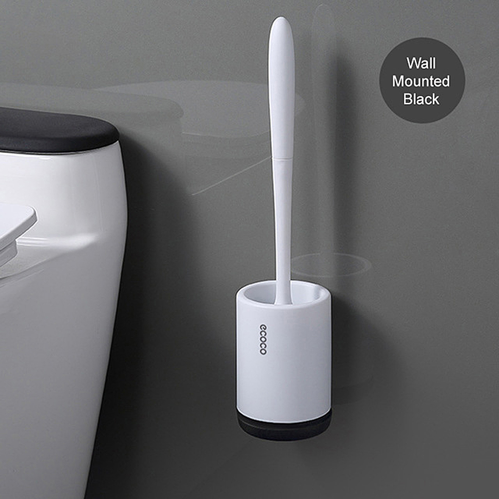 Bathroom Toilet Brush and Holder Set Cleaning Long Handle Toilet Bowl Cleaner Brush TPR Soft Bristle Bathroom Brushes