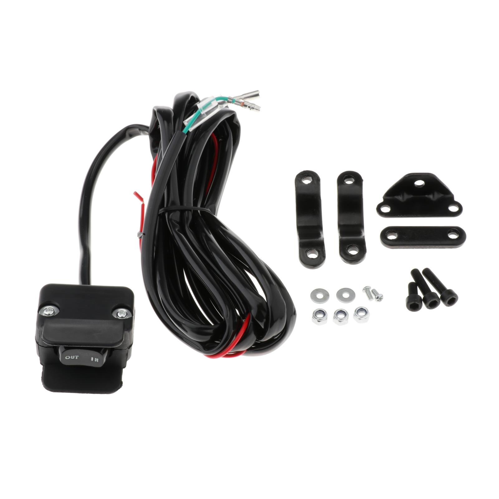 Mini 12V Winch Rocker Thumb Switch with Mounting Bracket for ATV UTV 2000-5000lbs