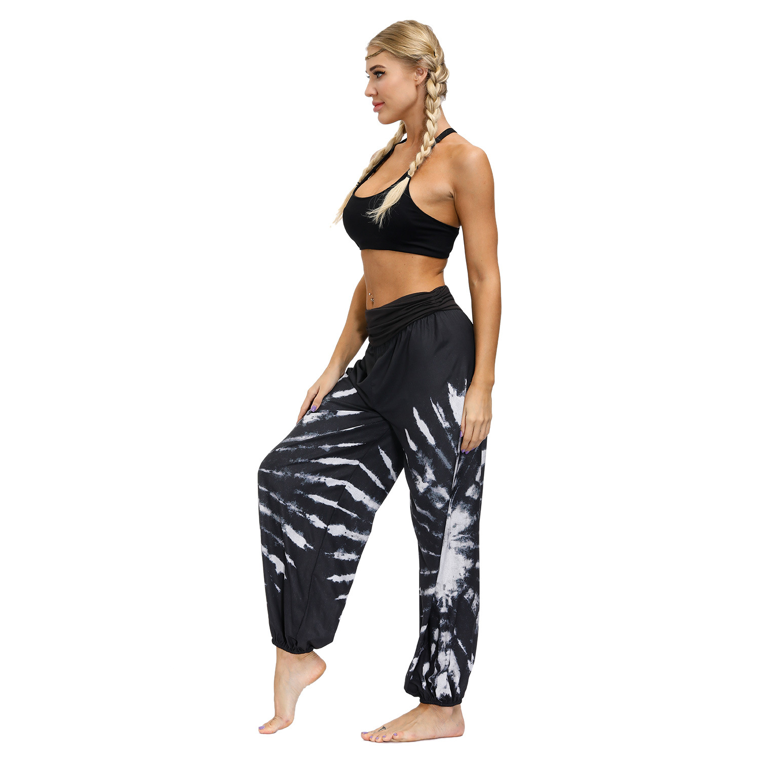 Casual pants women's summer elephant digital printing plus size women's elastic waist bloomers gym clothes yoga pants women Casual pants women's summer elephant digital printing plus size women's elastic waist bloomers gym clothes yoga pants women