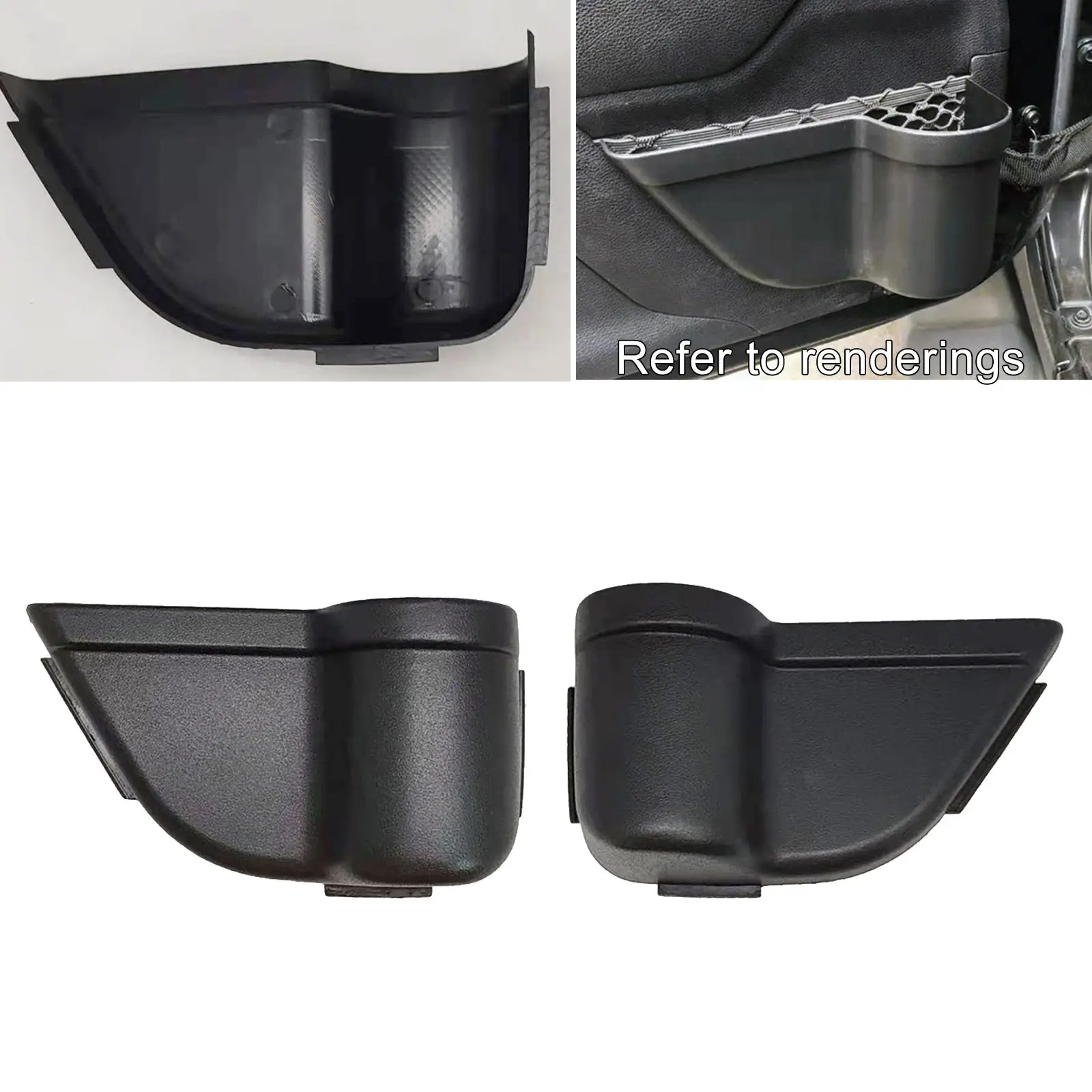 2PCS Front Door Pockets Inserts Side Organizer Net for Jeep Wrangler 2011-2018 JK JKU 2/4 Door Interior Black