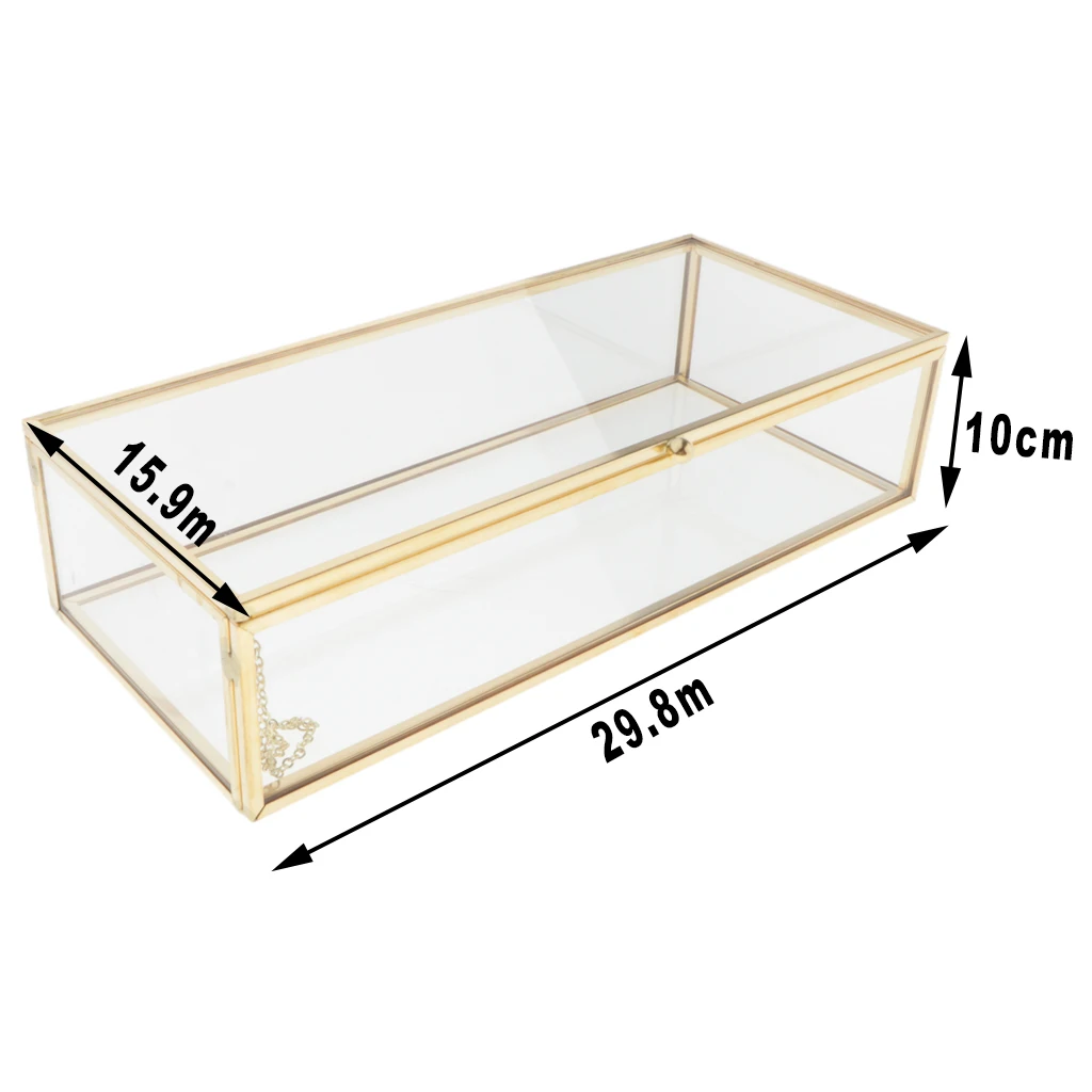 Vanity Transparent Jewelry Storage Box Showcase Holder Geometric Terrarium for