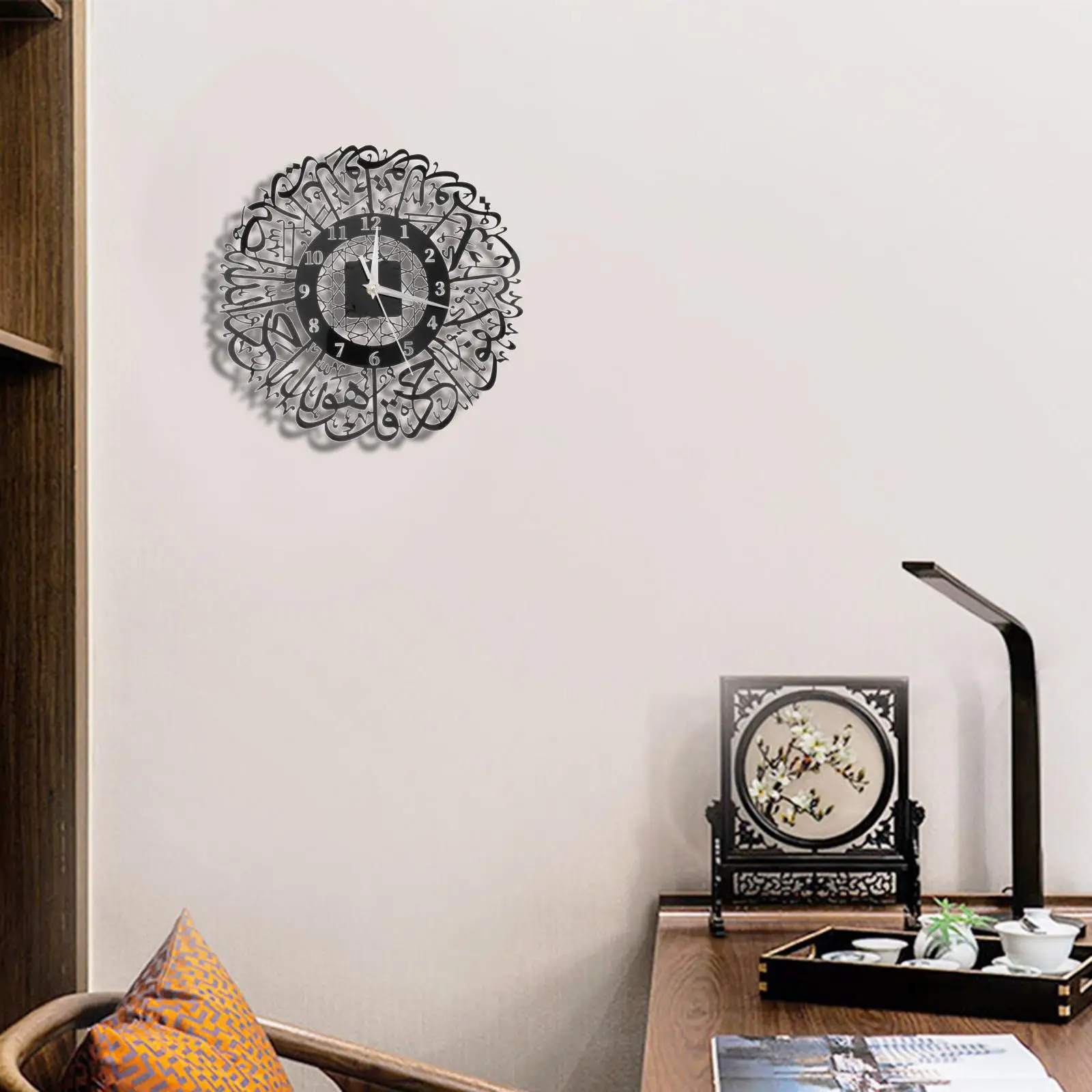 Acrylic Islamic Quartz Silent Wall Clock Silent Non Ticking Home Office School Decorative Clock Art for Islamic Muslim Culture