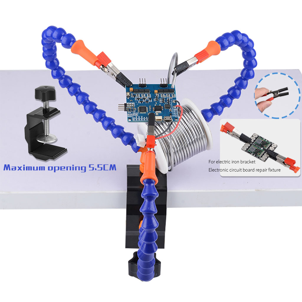 Welding Stand Working Desk Clamp Tools KIt Flexible Arms 3x Helping Hands