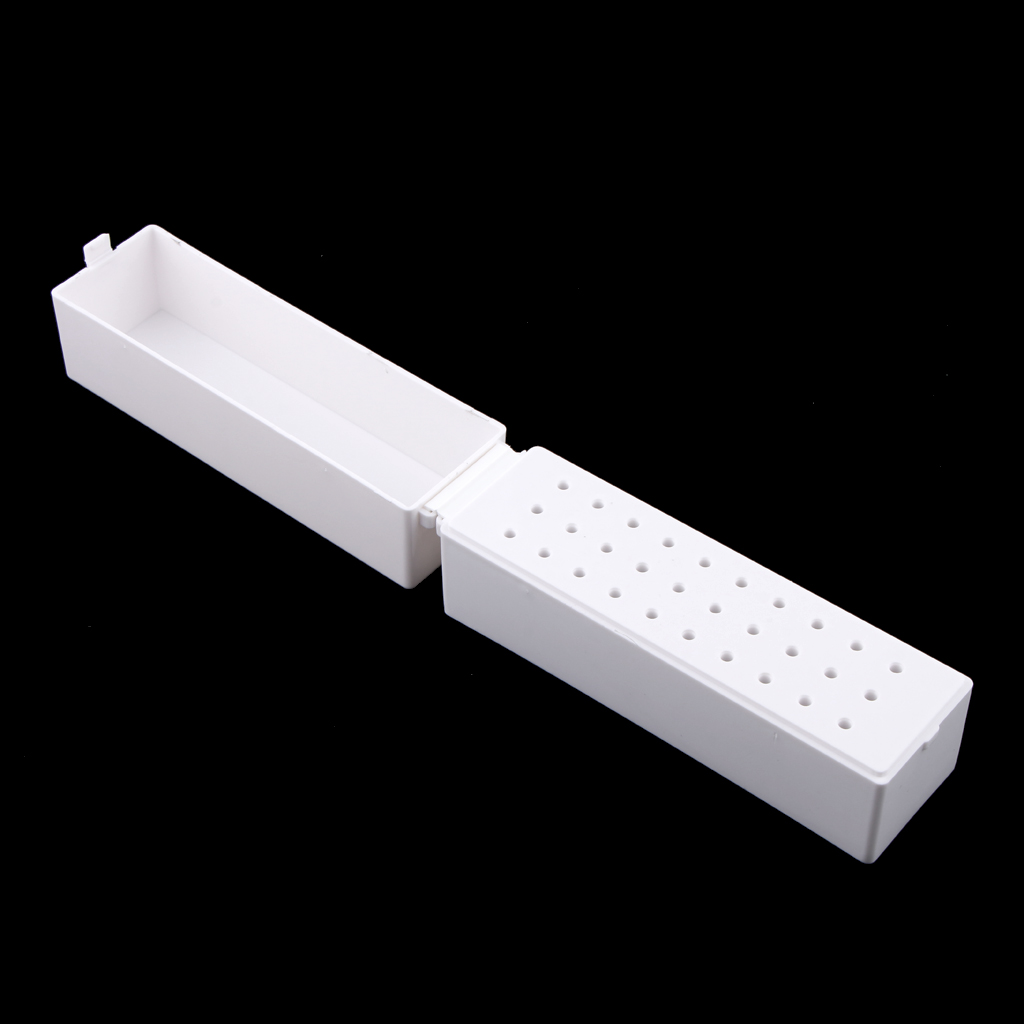 30 Holes Manicure Nail Drill Bit Holder Dustproof Stand Storage Organizer Nail Art Bits Drill Display Holder