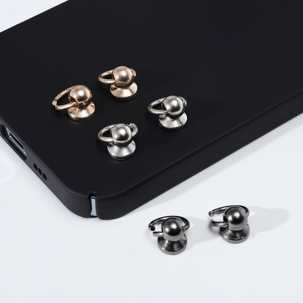 10pcs Metal Ball Post with O Ring Studs Rivets Nail Screw Back Round Head Spot Spikes Leather Craft Phone Case Decor Accessories