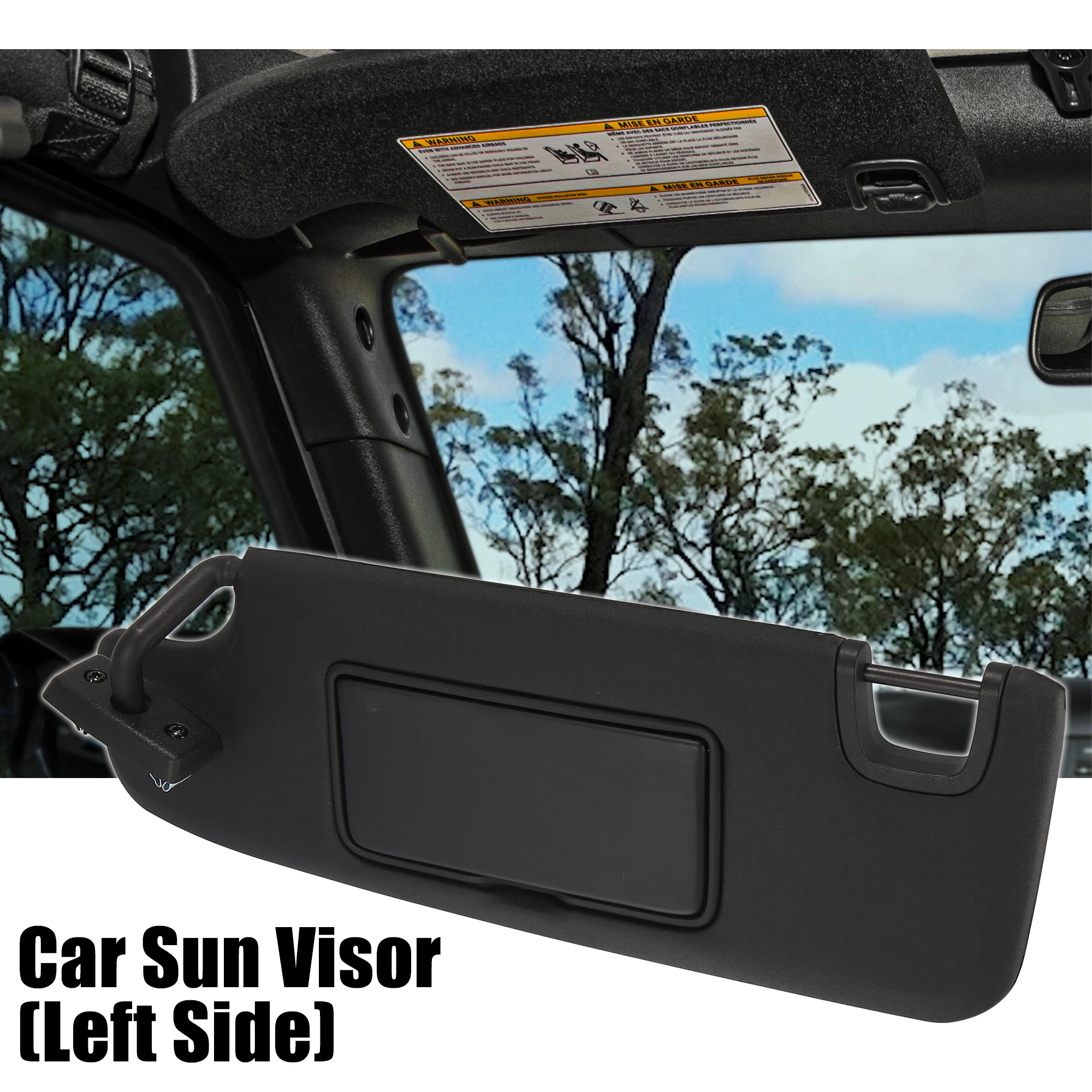 Uxcell Front Left Side Car Sun Visor with Mirror for Jeep Wrangler JK 2007  2008 2009 2010 2011 2012-2018 6CJ07DX9AA Black - AliExpress Automobiles &  Motorcycles