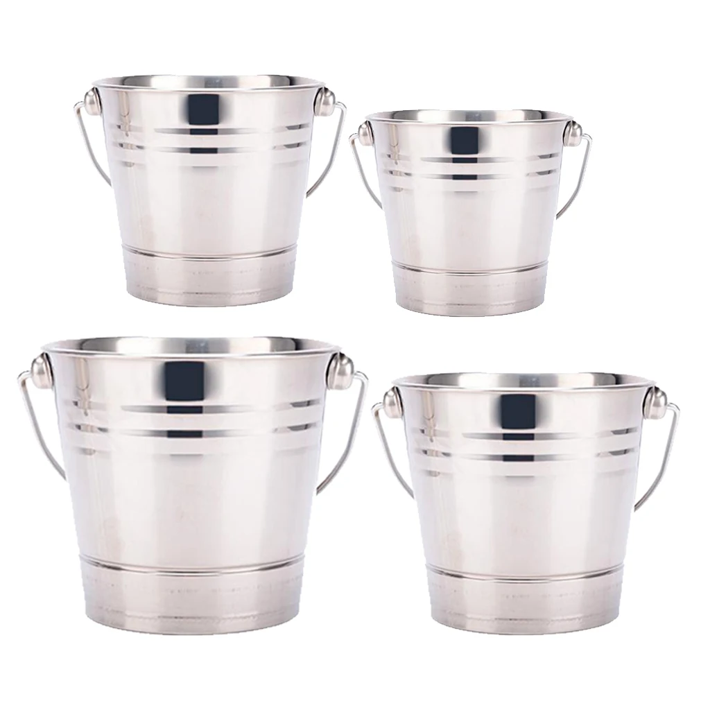 Stainless Steel Champagne Wine Beer Ice Bucket Cooler with Handle for Home Party Bar 1.5L/2L/2.5L /2.8L