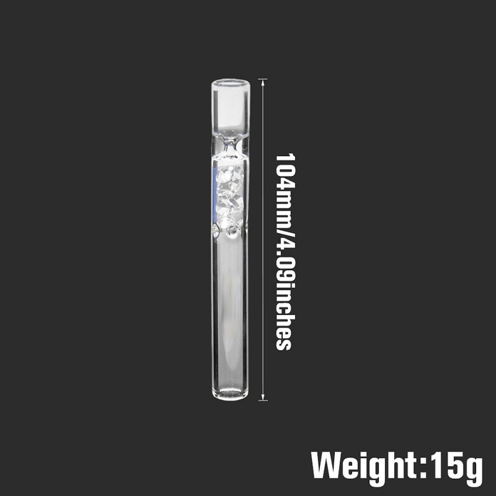 1 Pc Glass Tobacco Tube High Transparent Glass Weed Pipe Color Diamond Series Glass Smoking Pipe Tobacco Holder Random Color