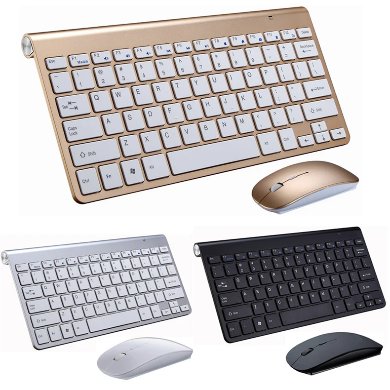 Slim Wireless Keyboard And Mouse Combo Set 2.4G For Mac Apple Pc Full Size 