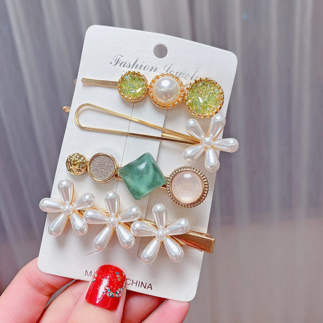 Hair Clip Pearl Geometric Set  Hair Accessories Set Hairpin