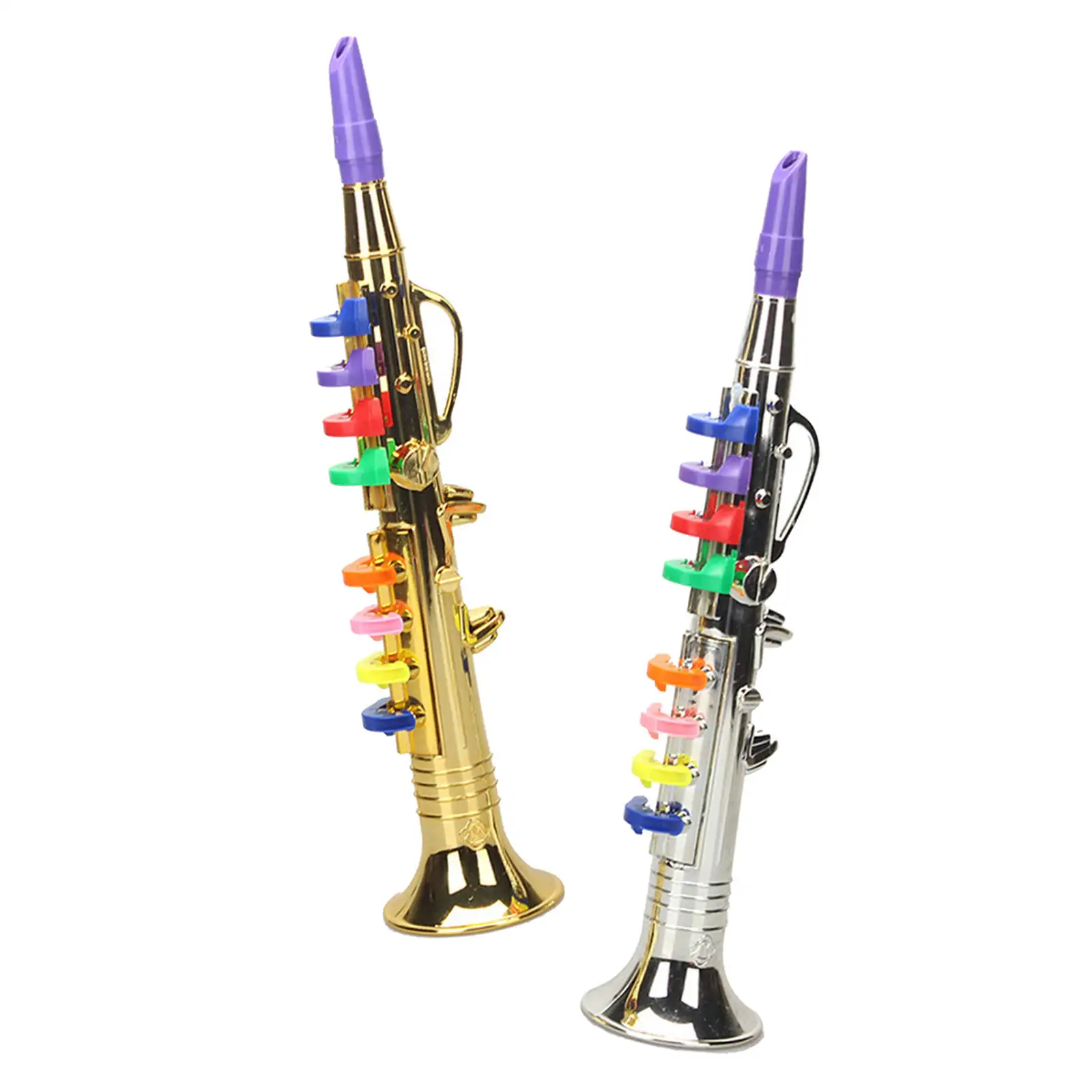 Click N Play Clarinet with 8 Colored Keys Metallic Silver 