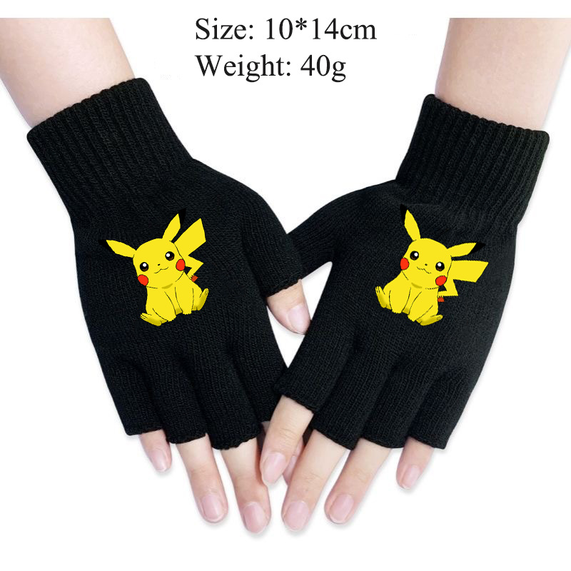 pikachu fingerless gloves