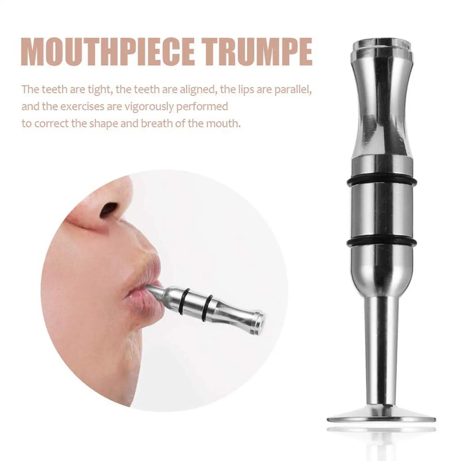 Compact Steel Mouthpiece Mouth Strength Trainer Embouchure Training Device for Trumpet Clarinet Saxophones