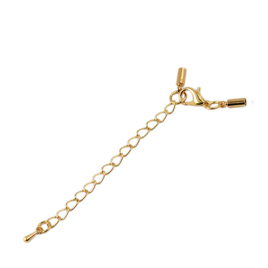 12-pack Lobster Clasp with 3mm Crimp Tube Ends And Extension Chain