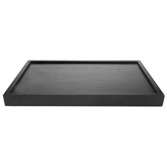 Oggi Oggi - Bandeja antideslizante para servir con asas, bandeja  rectangular negra, bandeja ideal para comer, bandeja de desayuno, bandeja  de