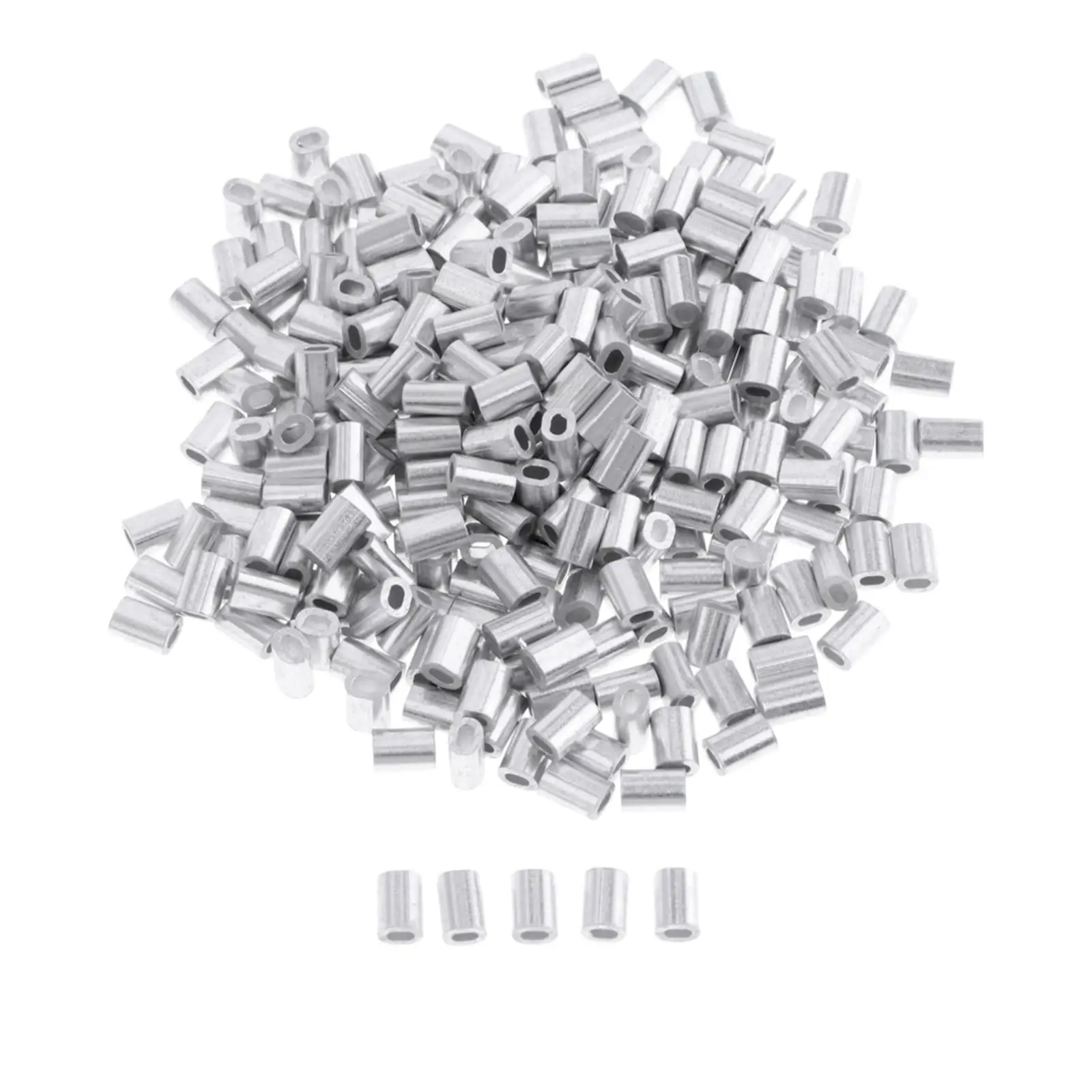 100Pcs Aluminium Crimping Loop Sleeve Tube Connectors Fishing Wire Pipe Fishing Line Accessories
