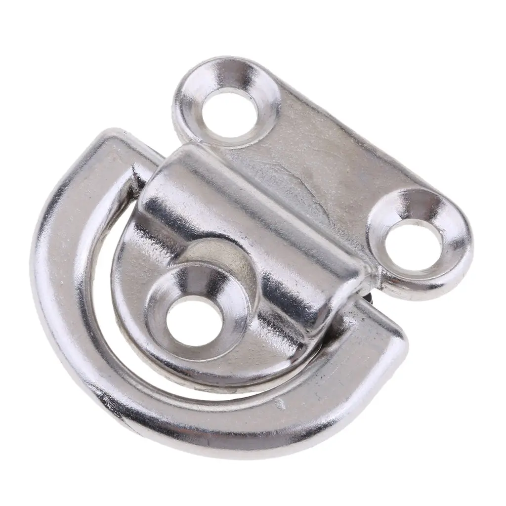 Universal  316 Stainless Steel Marine Boat Folding Pad Eye, 1.8` wide 5/16` ring Easy to install